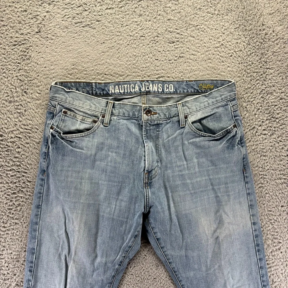 Vintage Nautica Jeans Mens 38x32 Blue Cotton Denim Straight Classic Fit Workwear